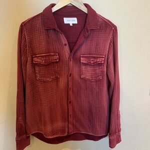 Dear John Deep Brick Red Button-Up Shirt